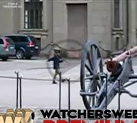 Little Boy Imitates Swedish Guard