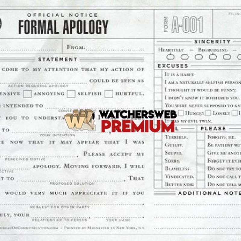 Formal Apology Form - p - Jermaine