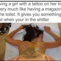 Girl With A Tattoo On Her Back